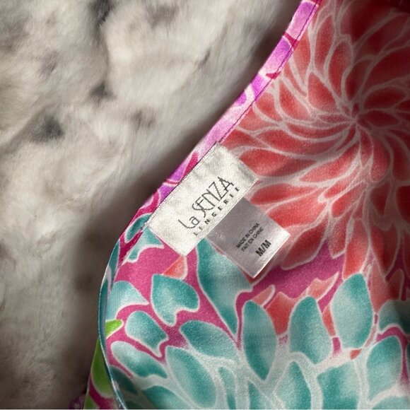 La senza 2 piece set tank top and shorts pajamas lounge fireworks floral shiny - Picture 6 of 7